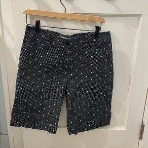Talbots Shorts, Size 6, Black with polka dots 98% cotton